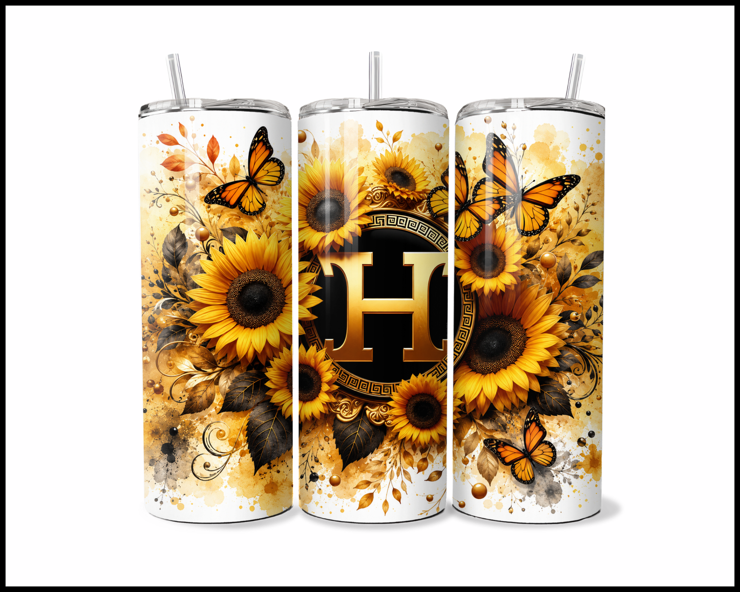 Brand Inspired Floral Blast Stainless Steel Tumbler (5758)