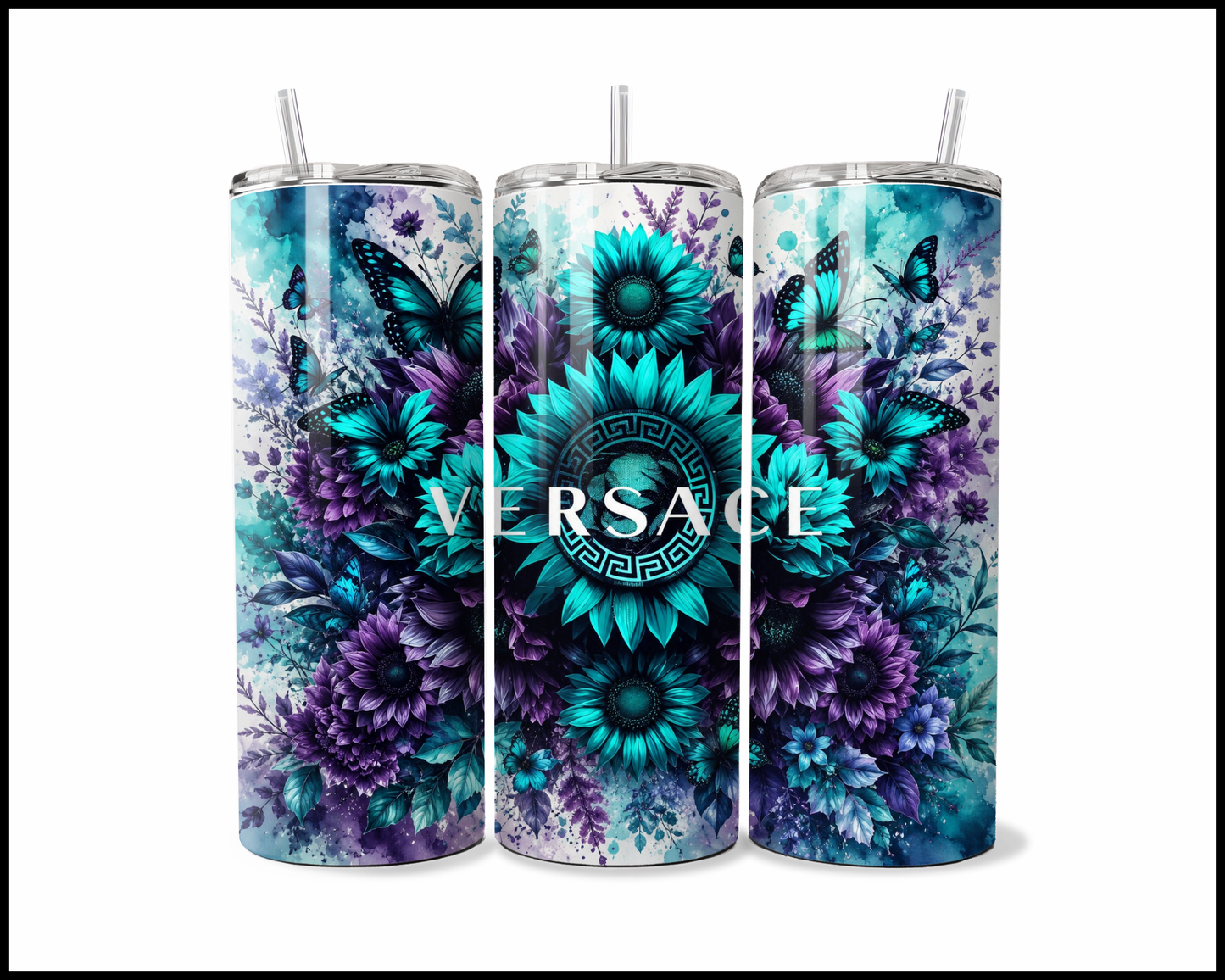 Brand Inspired Floral Blast Stainless Steel Tumbler (5759)