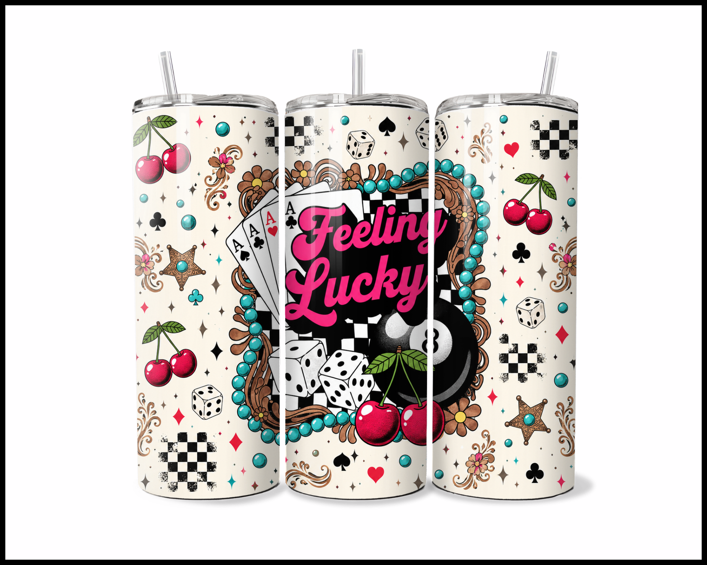 Feelin Lucky Stainless Steel Tumbler (5794)