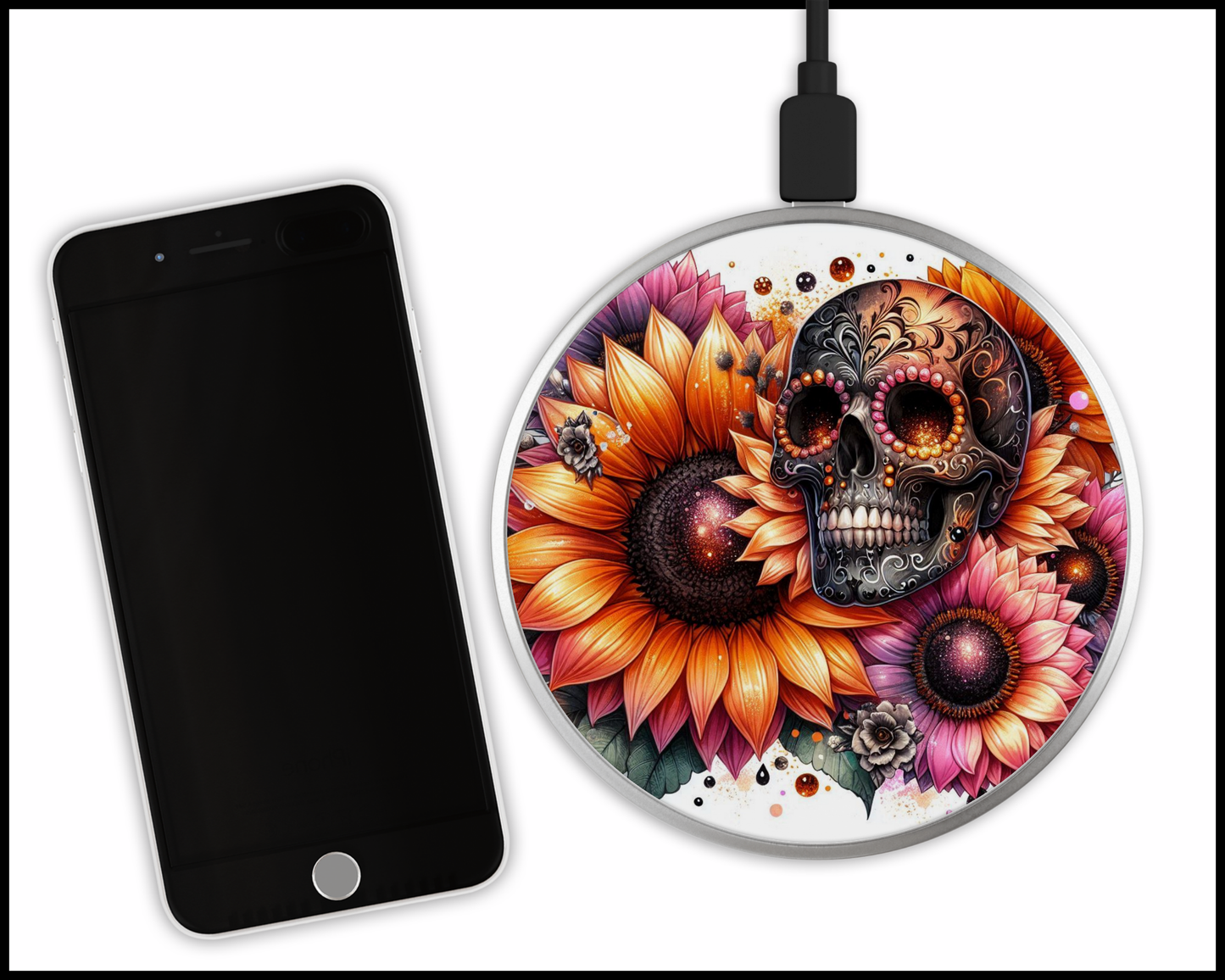 Skull Sublimated Wireless Phone Charger (457)