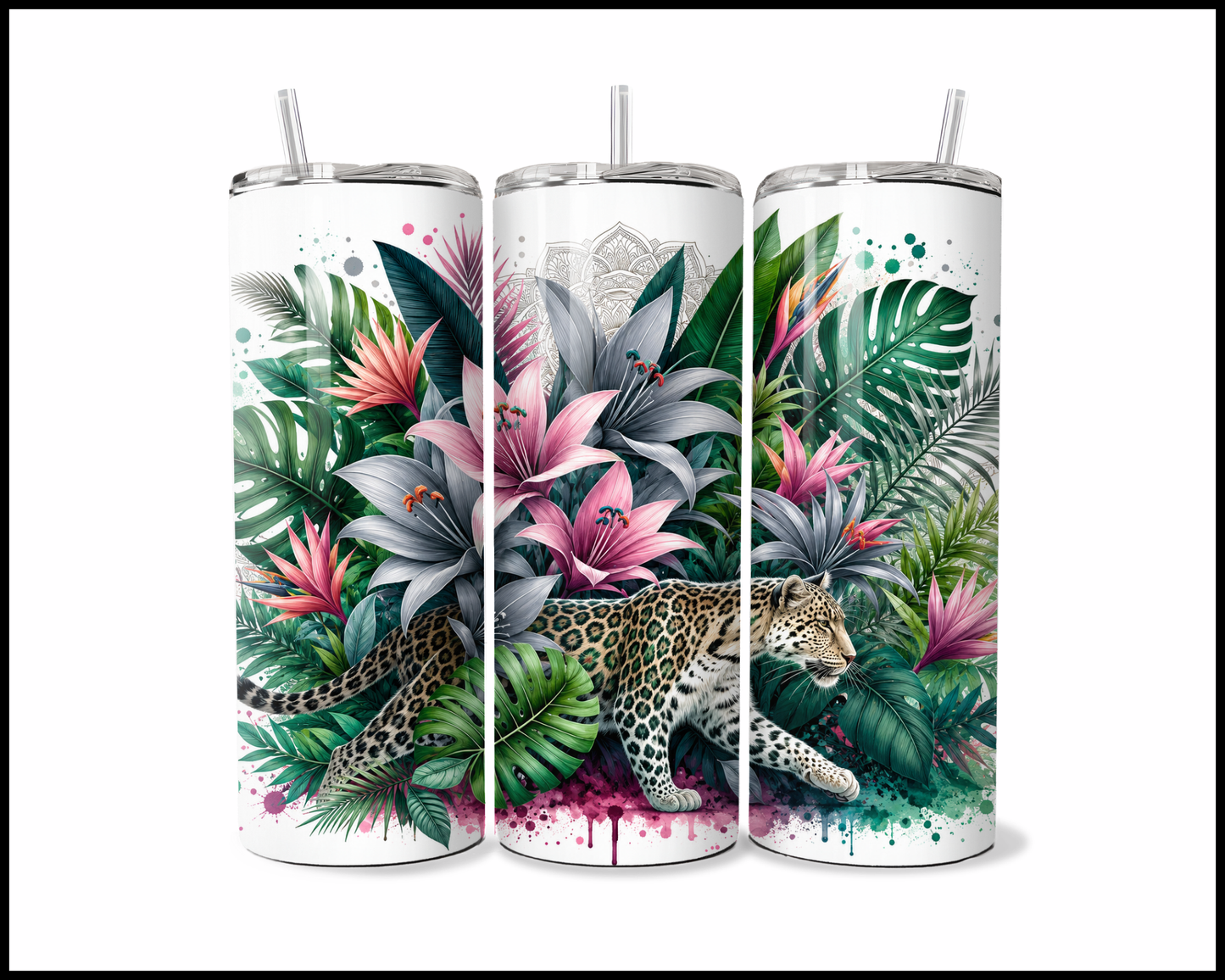 Botanical Bliss - Jaguar Stainless Steel Tumbler (5816)