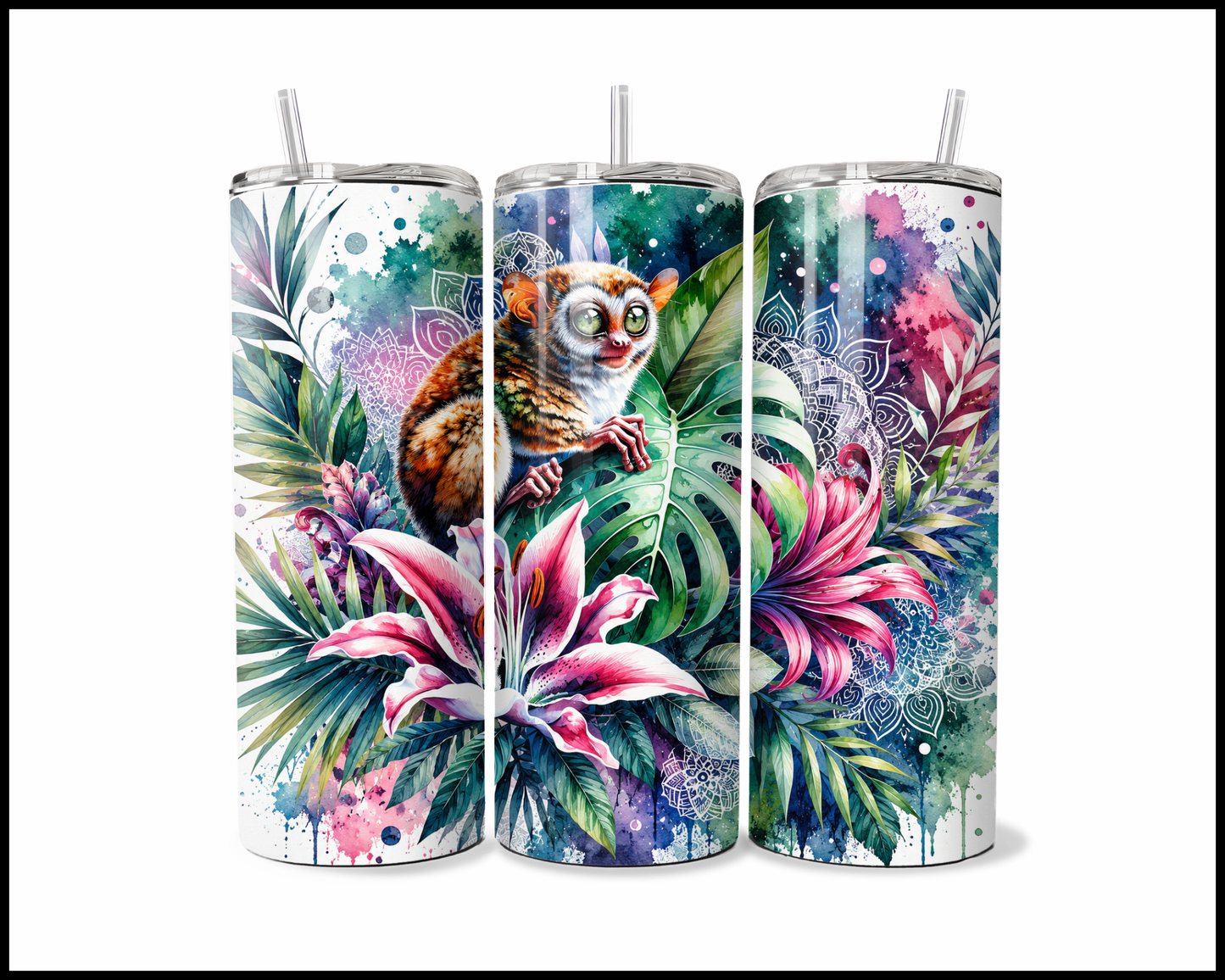 Botanical Bliss - Tarsier Stainless Steel Tumbler (5819)