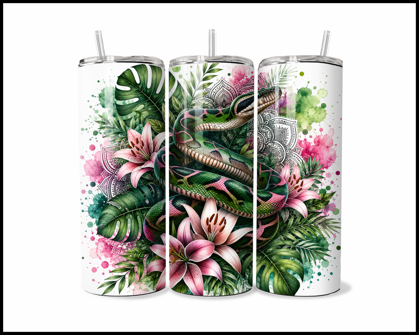 Botanical Bliss - Python Stainless Steel Tumbler (5820)