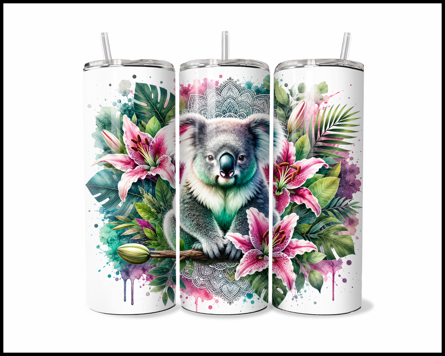 Botanical Bliss - Koala Stainless Steel Tumbler (5821)