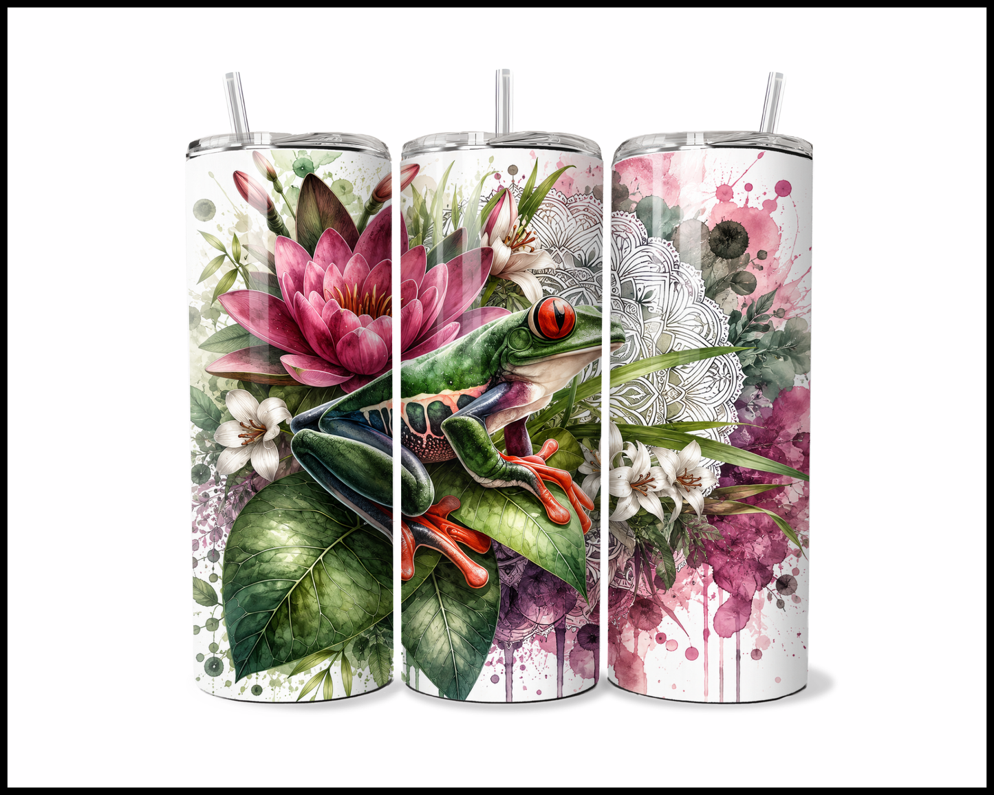 Botanical Bliss - Frog Stainless Steel Tumbler (5825)