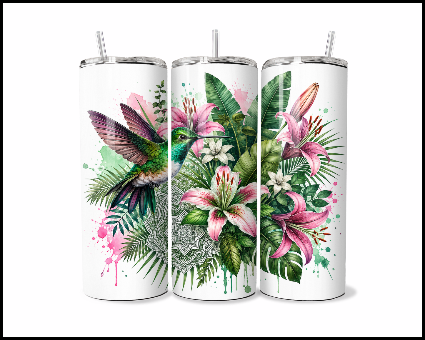 Botanical Bliss - Hummingbird Stainless Steel Tumbler (5830)