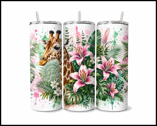 Botanical Bliss - Giraffe Stainless Steel Tumbler (5838)