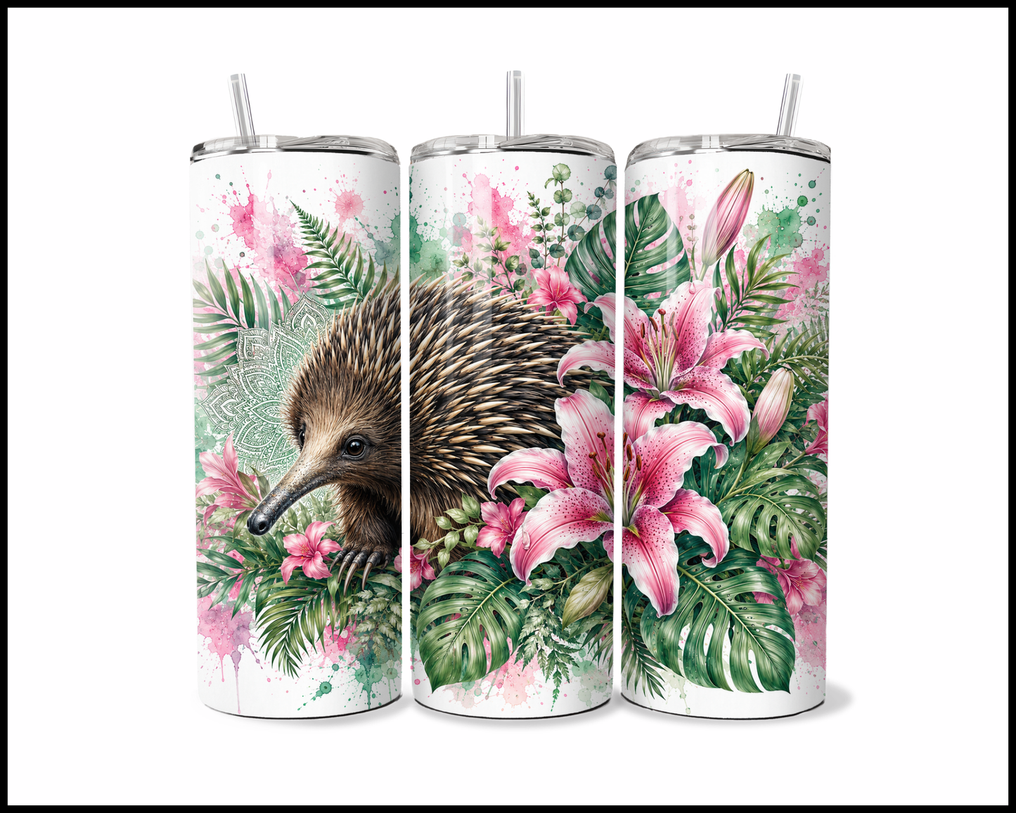Botanical Bliss - Echidna Stainless Steel Tumbler (5846)