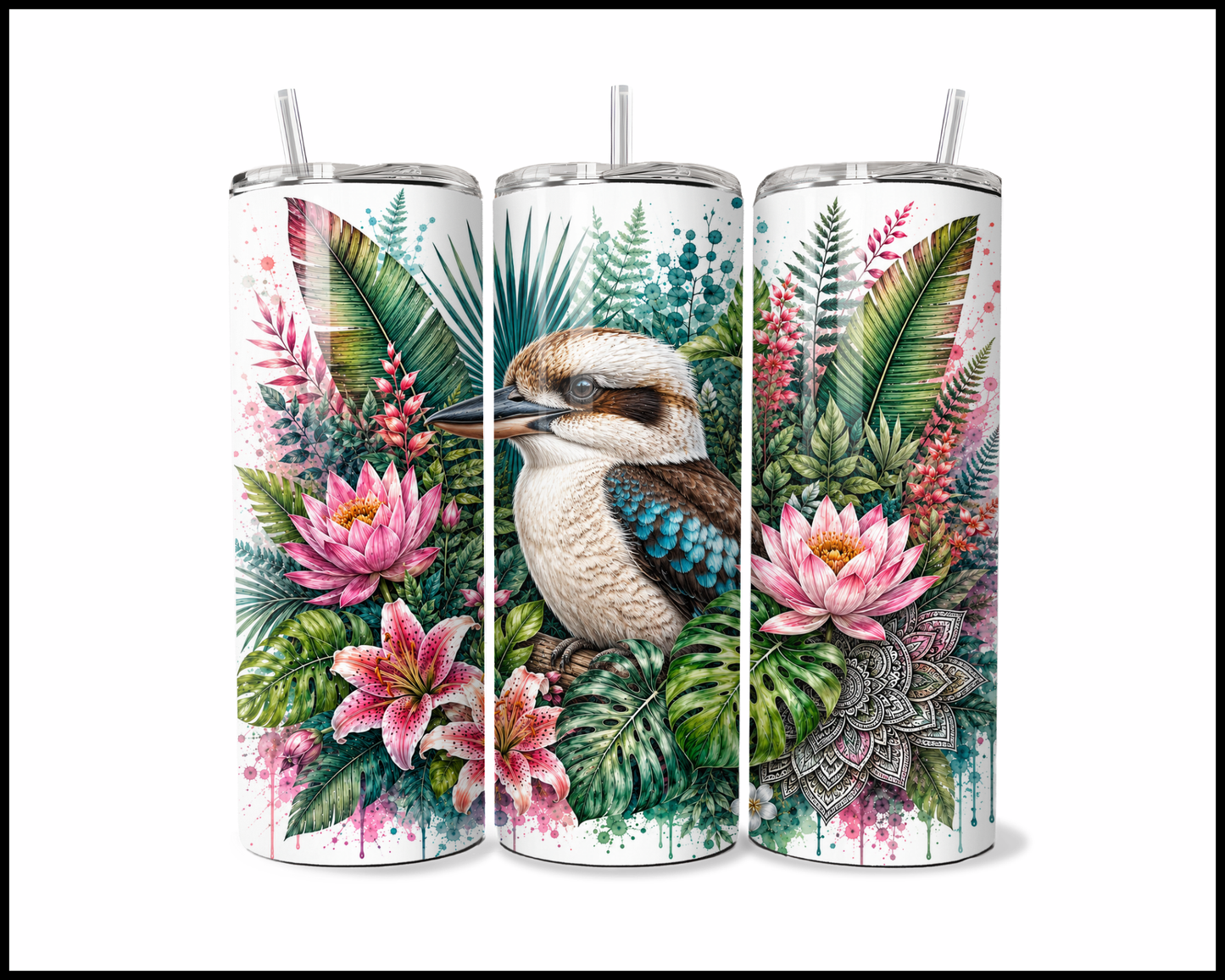 Botanical Bliss - Kookaburra Stainless Steel Tumbler (5849)