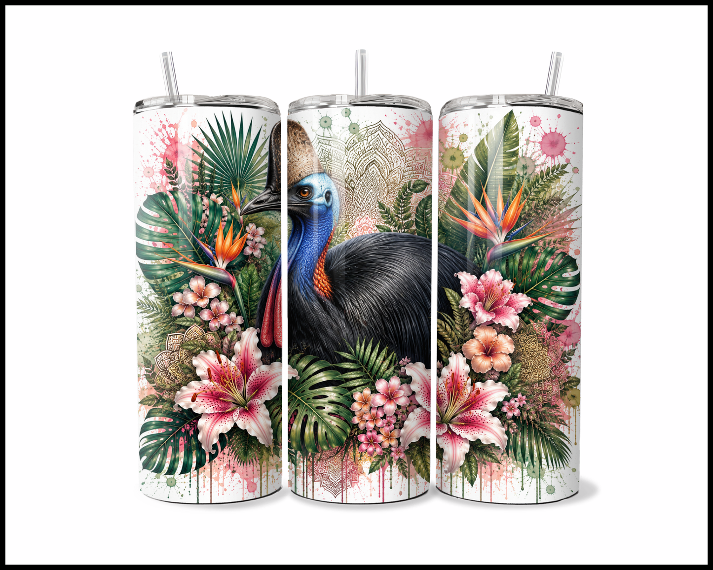 Botanical Bliss - Cassowary Stainless Steel Tumbler (5850)