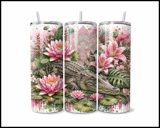 Botanical Bliss - Crocodile Stainless Steel Tumbler (5851)