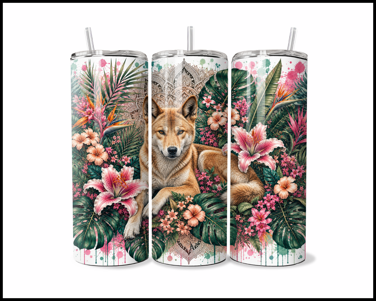Botanical Bliss - Dingo Stainless Steel Tumbler (5852)