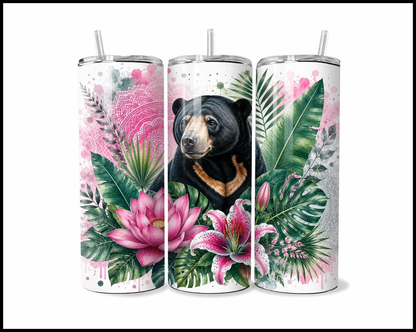 Botanical Bliss - Sun Bear Stainless Steel Tumbler (5856)