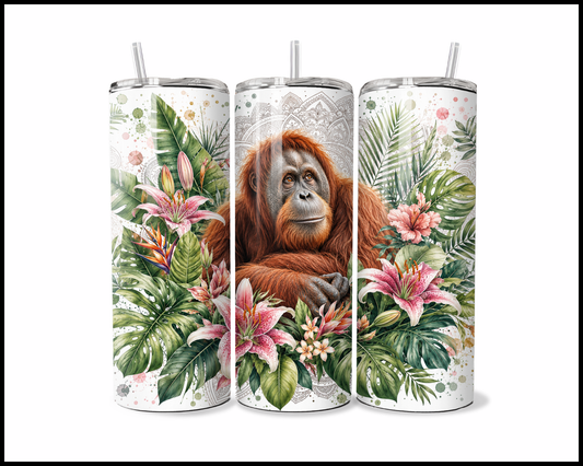 Botanical Bliss - Orangutan Stainless Steel Tumbler (5868)