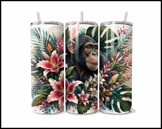Botanical Bliss - Chimpanzee Stainless Steel Tumbler (5870)