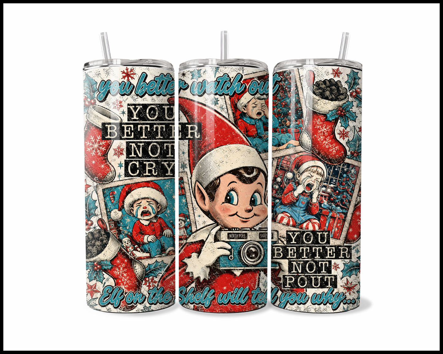 Elf On The Shelf Is Watching Stainless Steel Tumbler (5875)