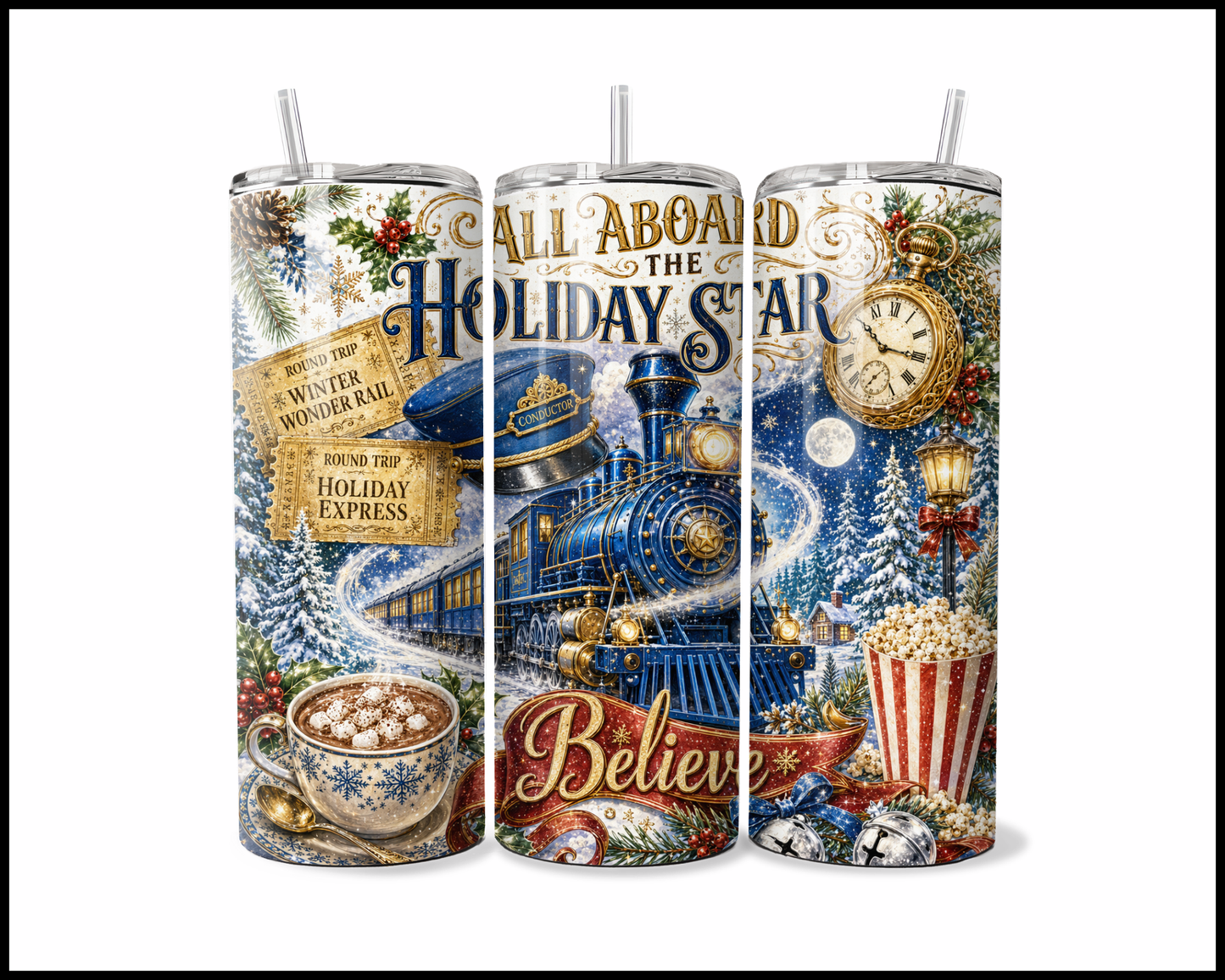 Polar Express Inspired Stainless Steel Tumbler (5877)