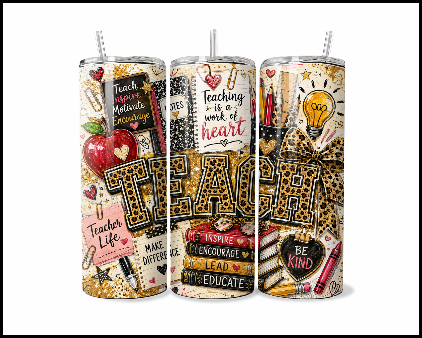 Inspire, Encourage, Lead and Educate Stainless Steel Tumbler (5895)