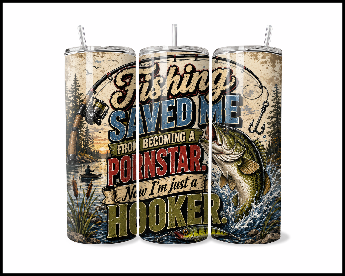 Fishing Saved Me Stainless Steel Tumbler (5898)