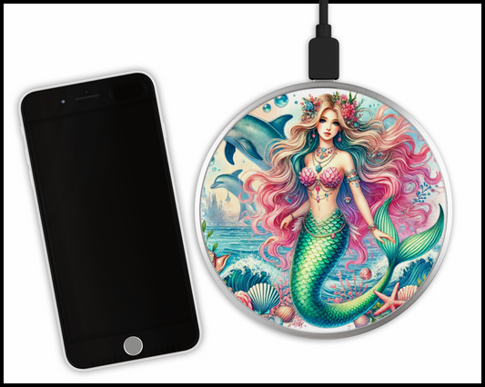 Mermaid Sublimated Wireless Phone Charger (058)