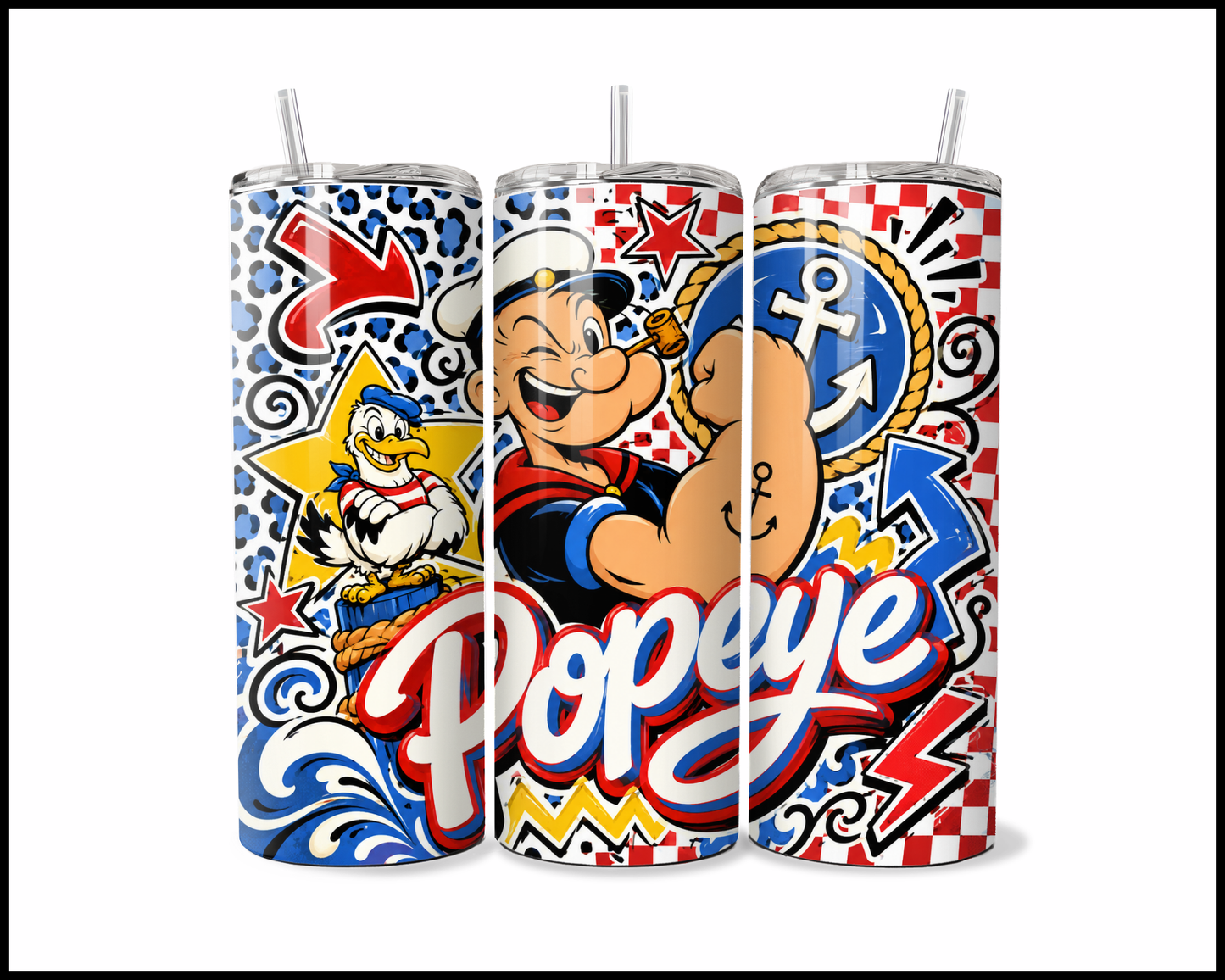 Popeye Inspired Stainless Steel Tumbler (5906)