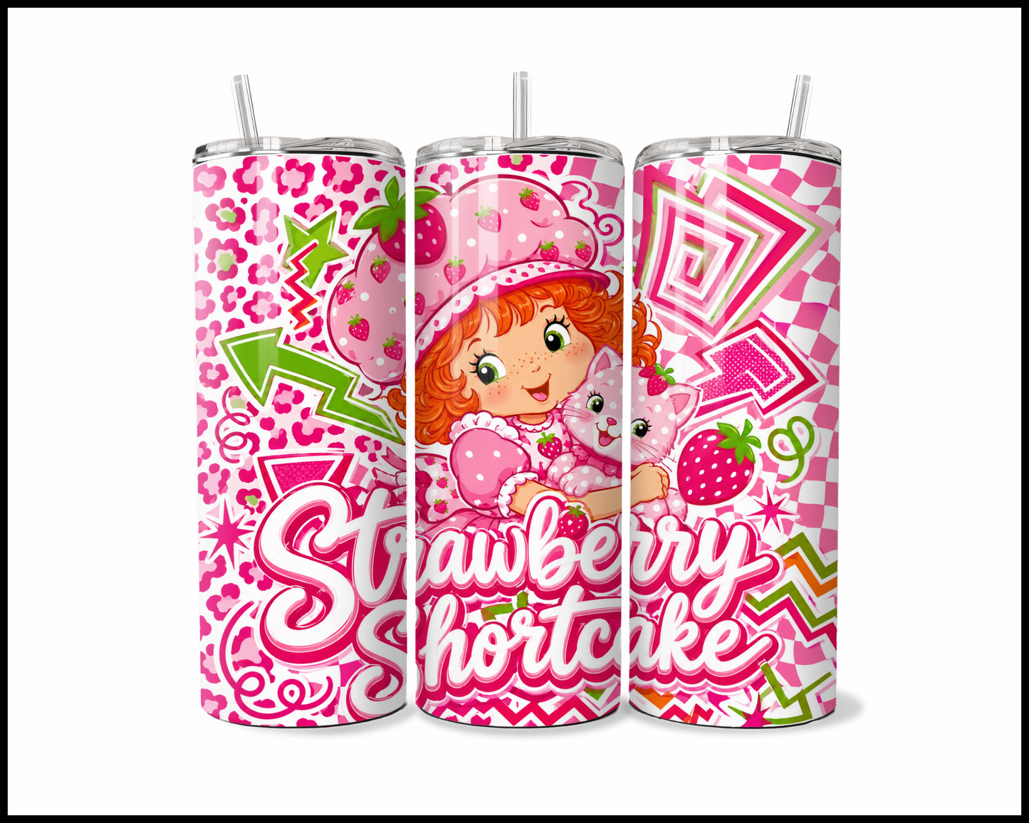Strawberry Shortcake Inspired Stainless Steel Tumbler (5912)