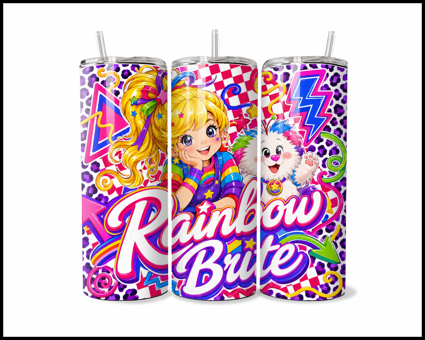 Rainbow Brite Inspired Stainless Steel Tumbler (5913)