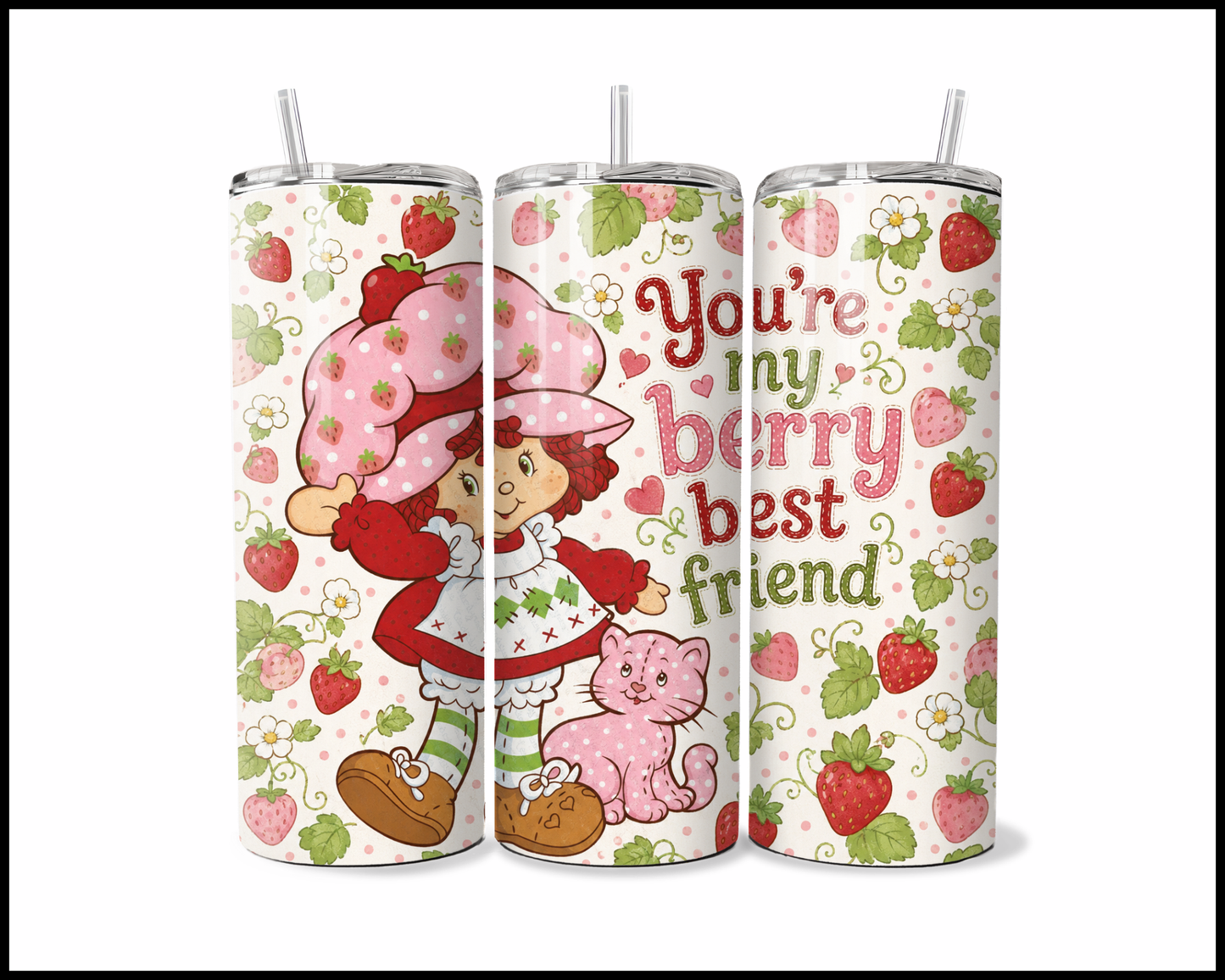Strawberry Shortcake Inspired Stainless Steel Tumbler (5947)