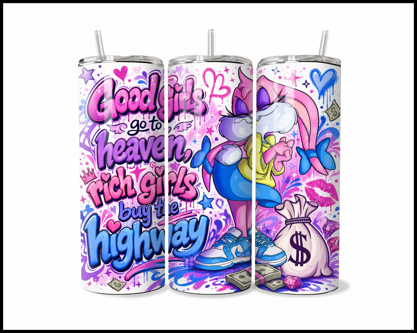 Rich Girls Buy The Highway Stainless Steel Tumbler (5953)