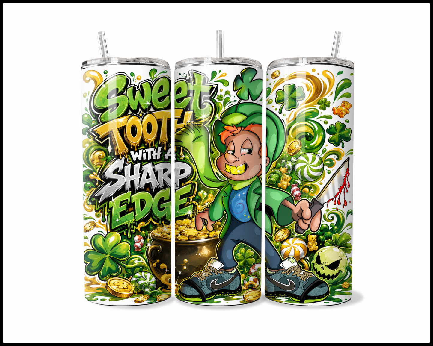 Sweet Tooth With A Sharp Edge Stainless Steel Tumbler (5960)