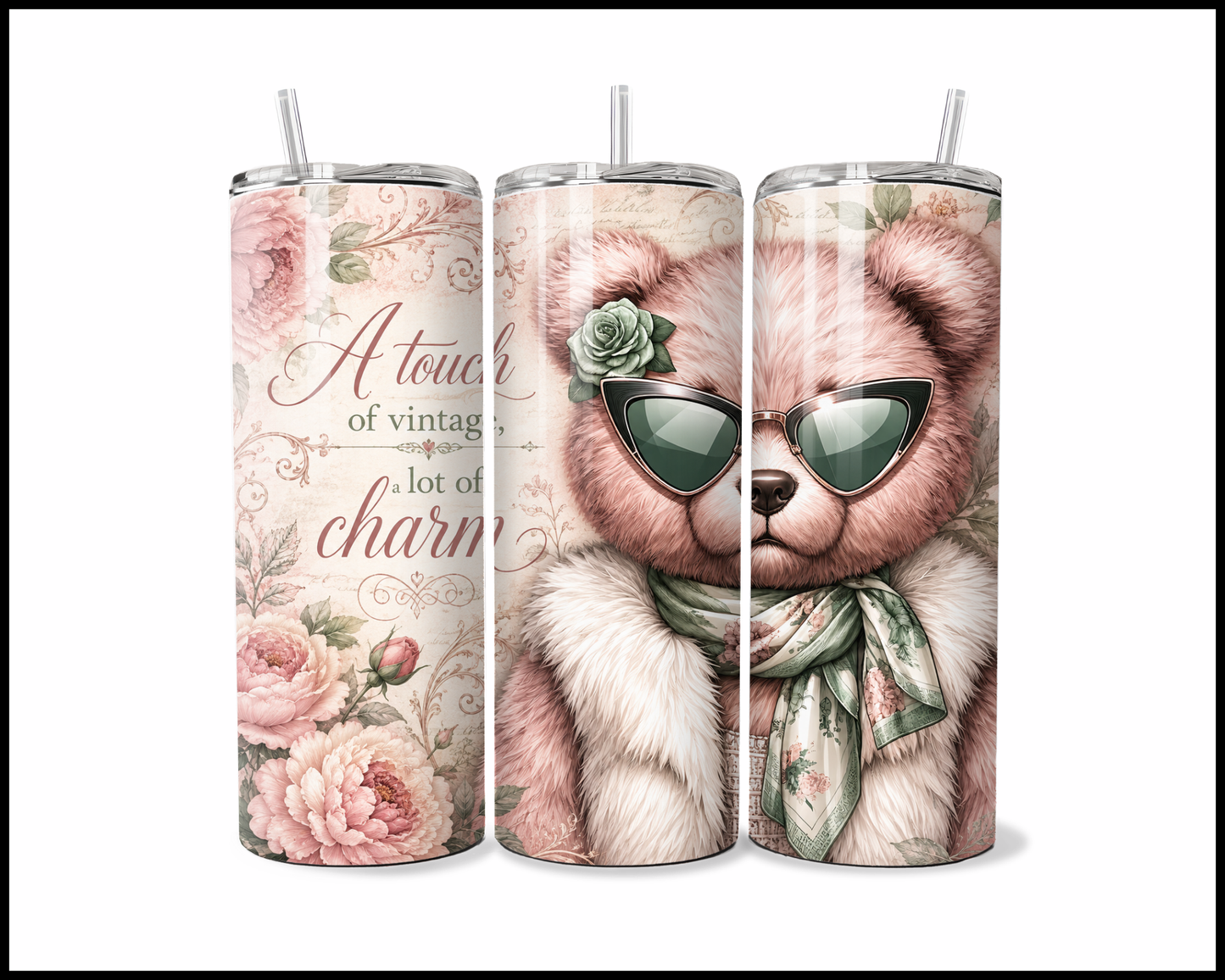 A Touch Of Vintage A Lot Of Charm Stainless Steel Tumbler (5963)