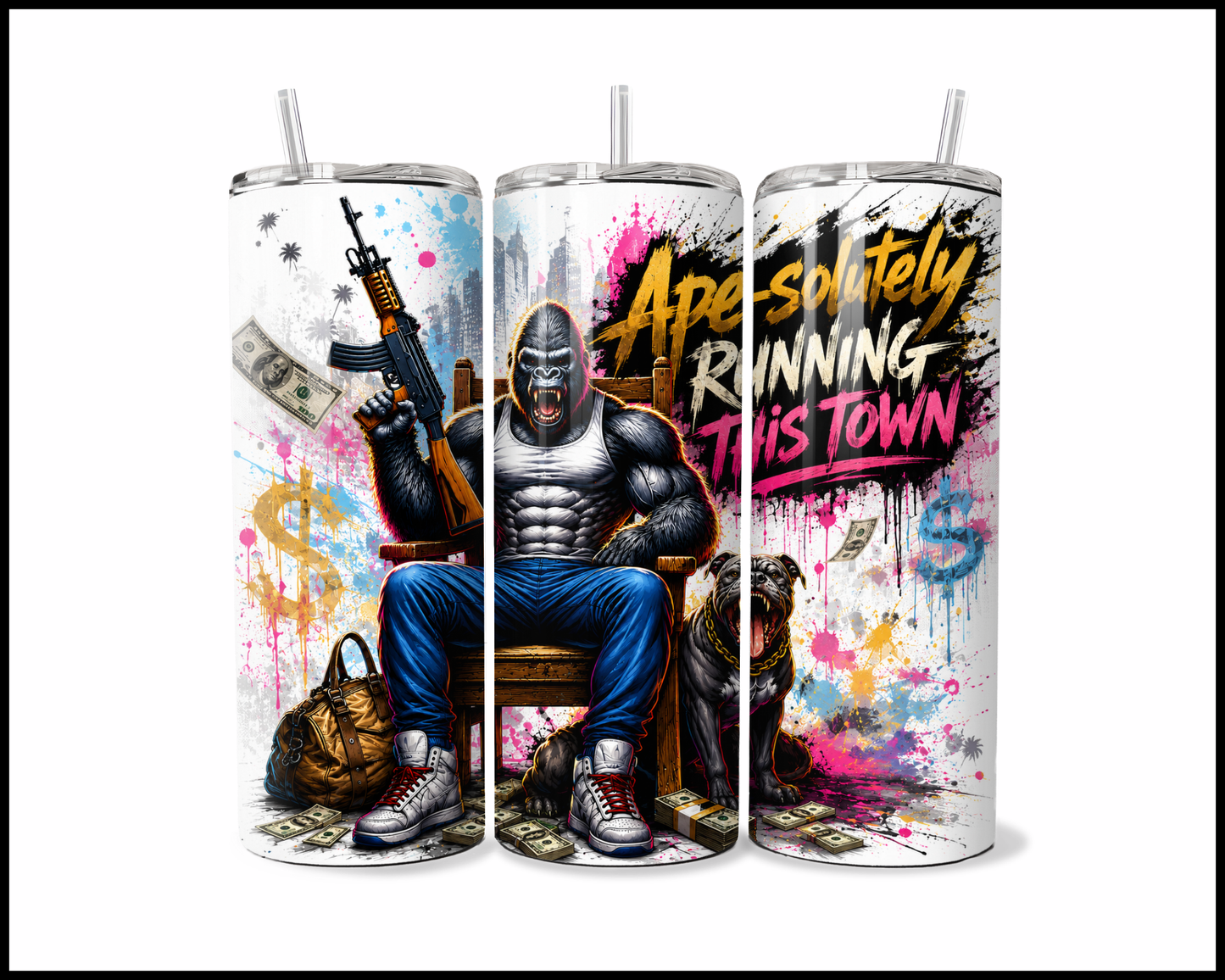 Ape-solutely Running This Town Stainless Steel Tumbler (5984)
