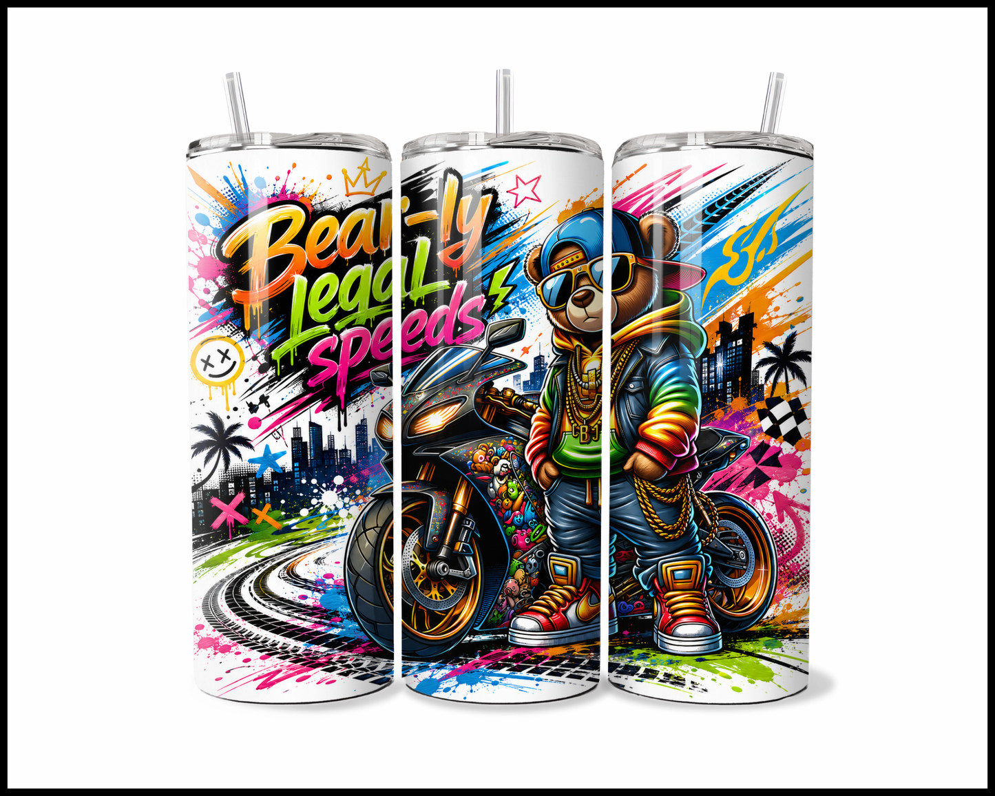 Bear-ly Legal Speeds Stainless Steel Tumbler (5985)