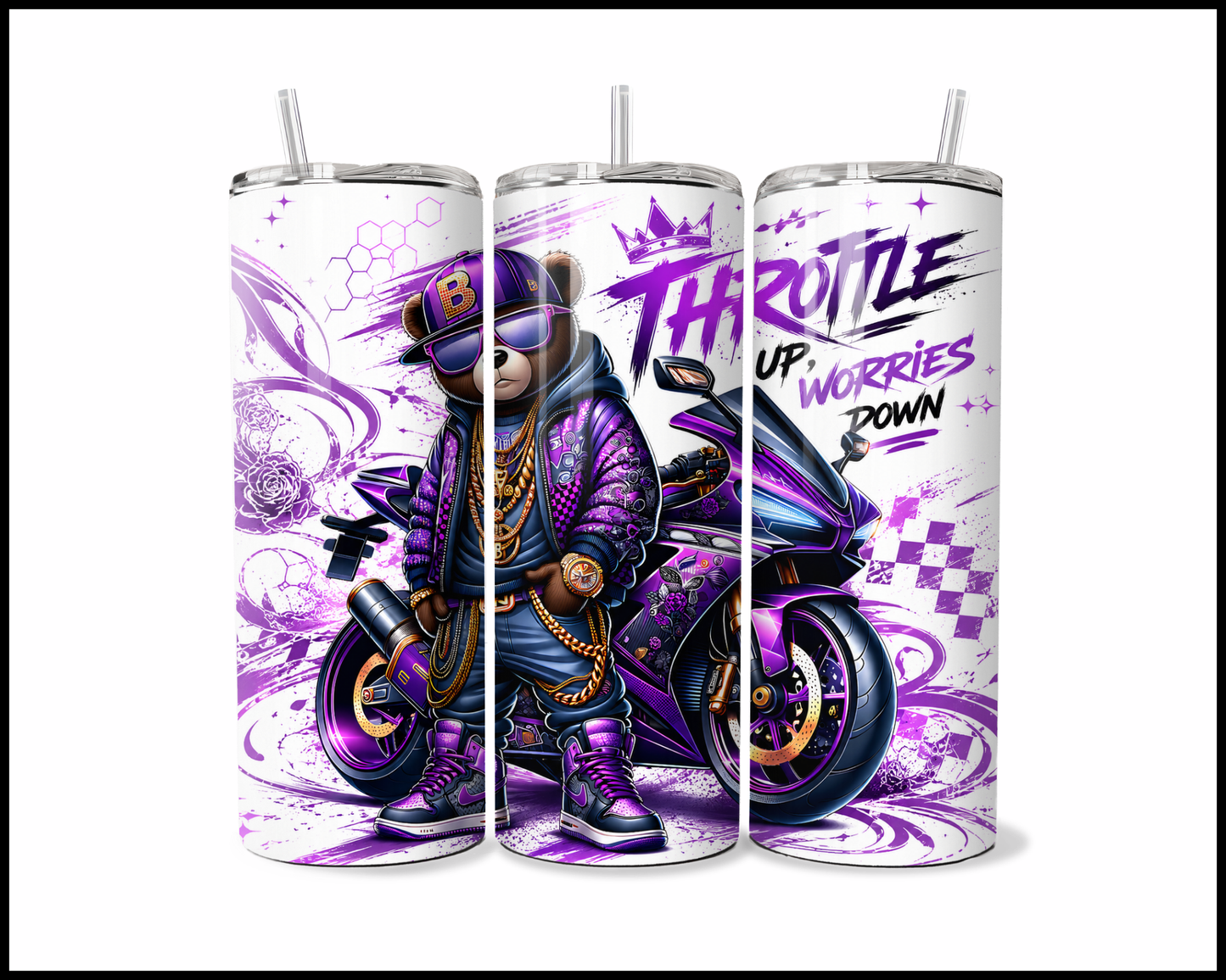 Throttle Up Worries Down Stainless Steel Tumbler (5986)