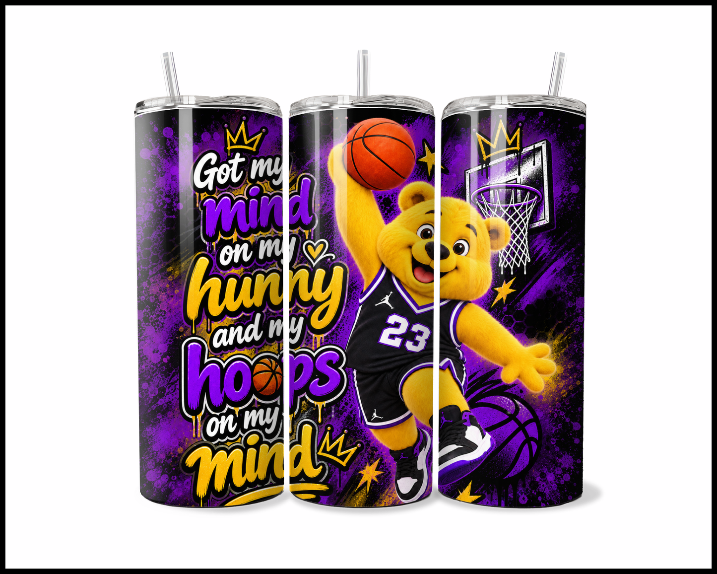Got My Mind On My Hunny & My Hoops On My Mind Stainless Steel Tumbler (5987)