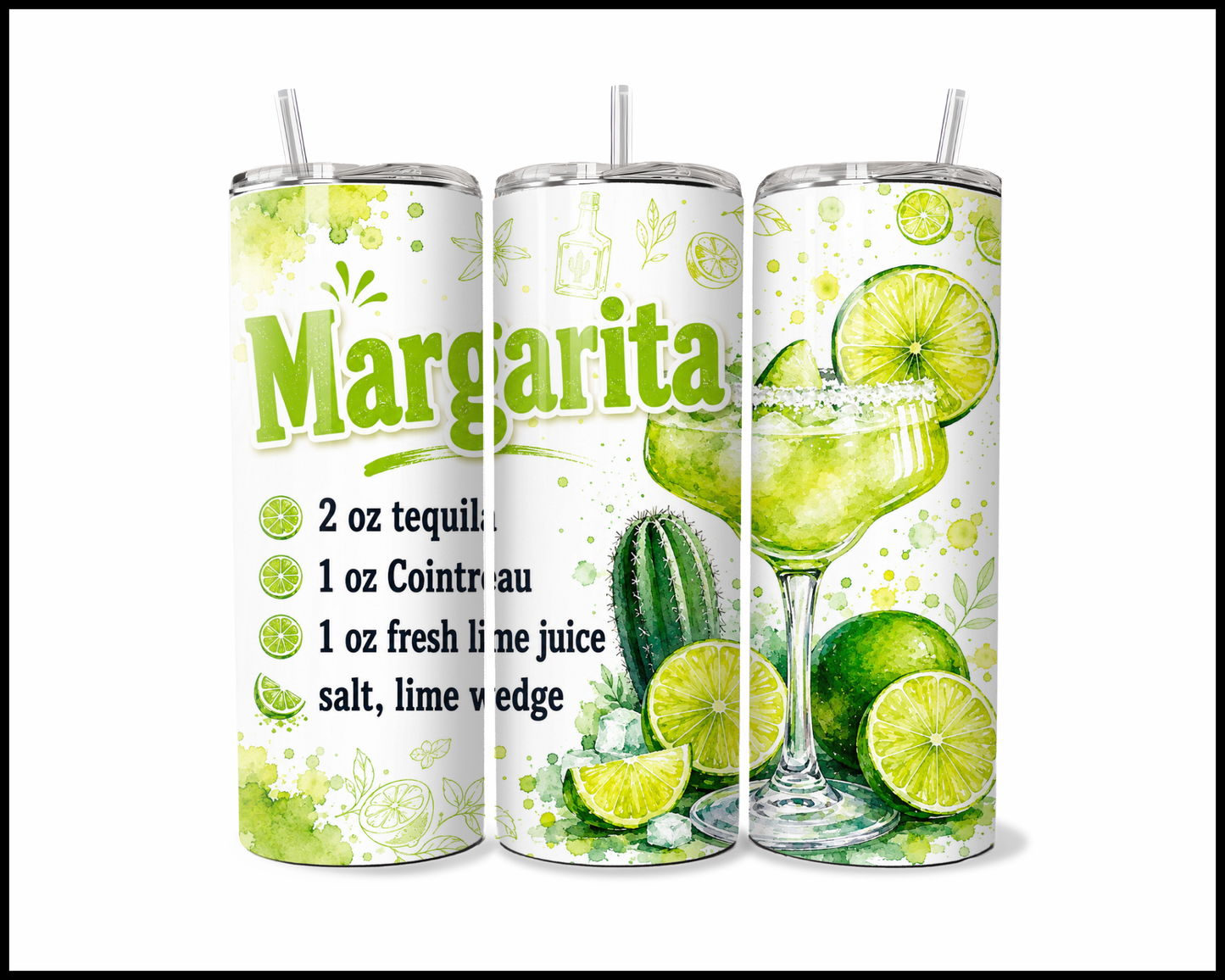 Happy Hour Recipes - Margarita Stainless Steel Tumbler (5994)