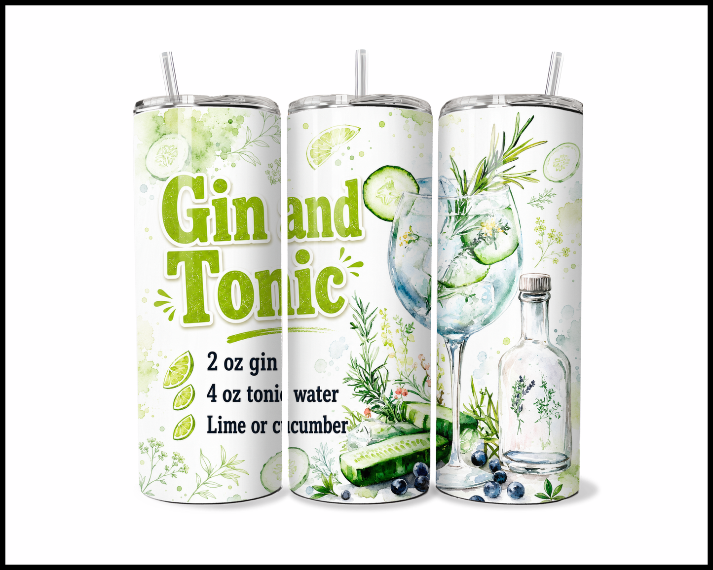 Happy Hour Recipes - Gin & Tonic Stainless Steel Tumbler (5995)