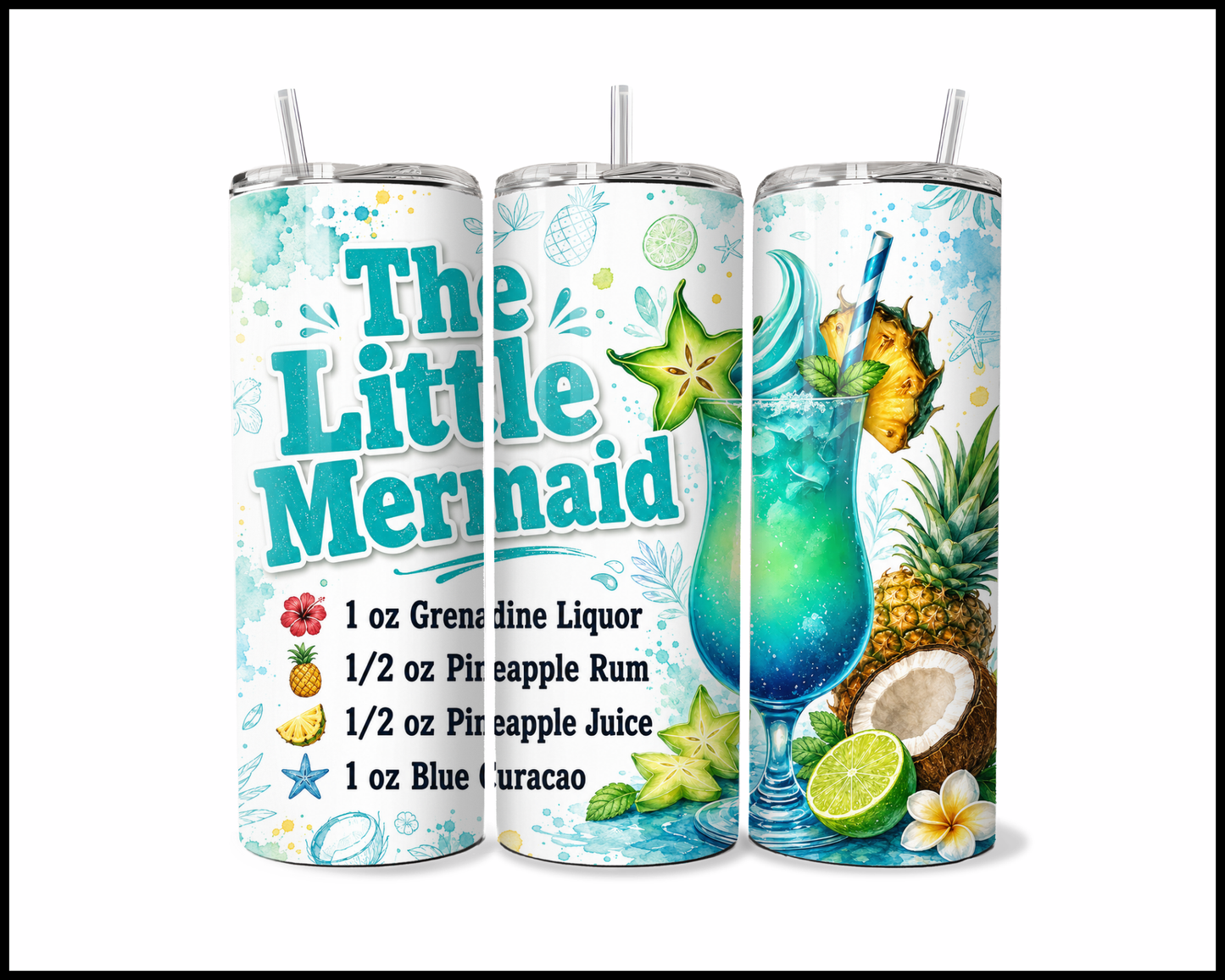 Happy Hour Recipes - The Little Mermaid Stainless Steel Tumbler (5998)