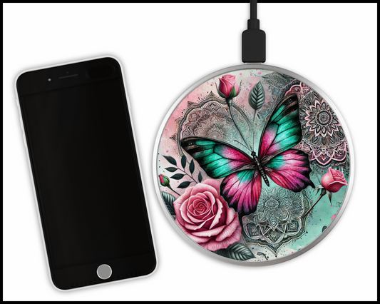 Butterfly Sublimated Wireless Phone Charger (059)