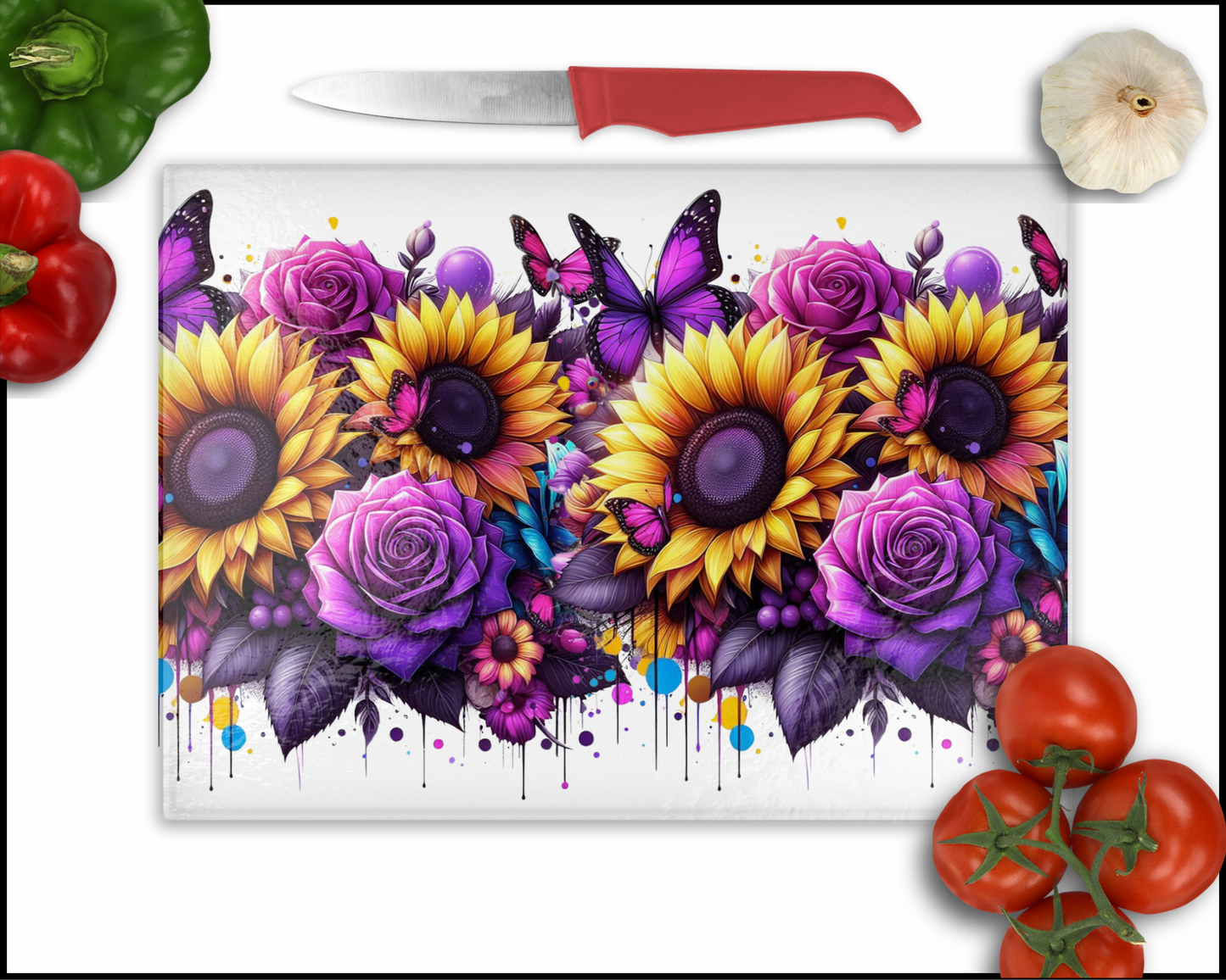 Floral Sublimated Cutting Board (064)