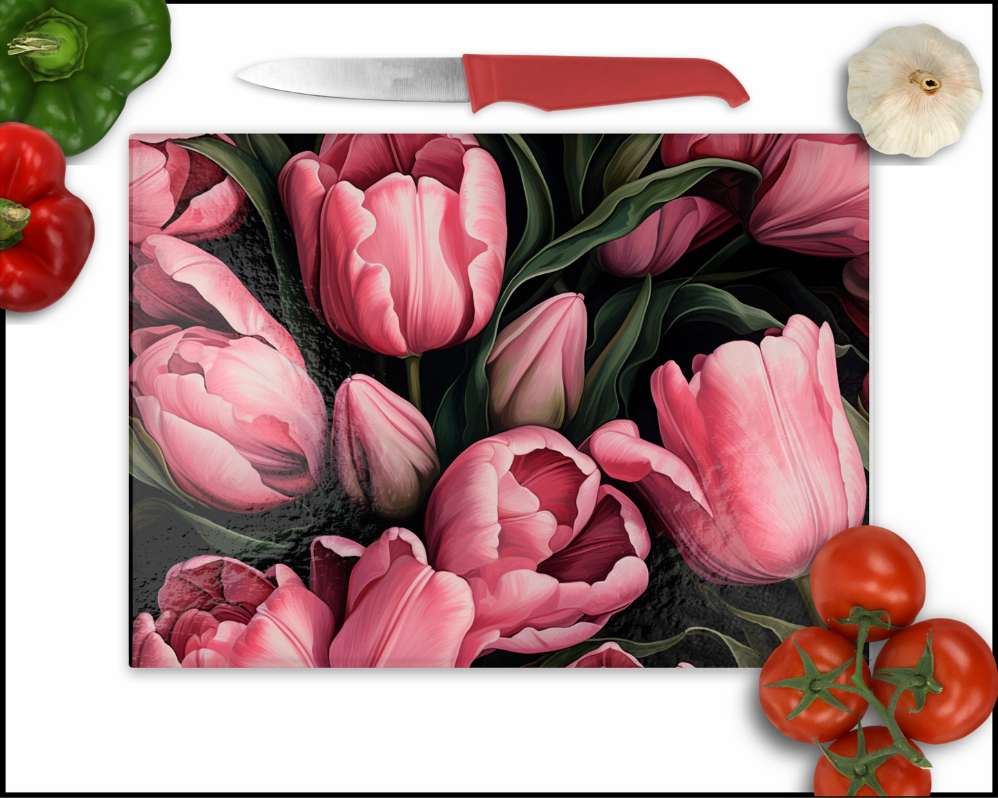 Tulips Sublimated Cutting Board (004)