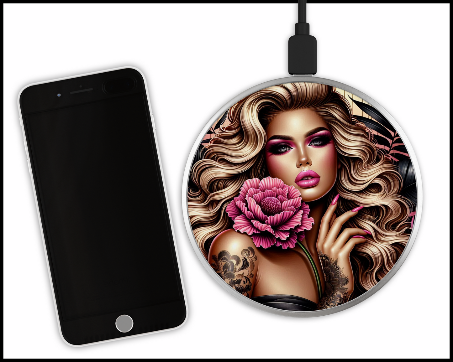 Tropical Beauty Sublimated Wireless Phone Charger (255)