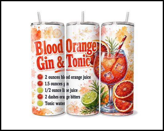 Happy Hour Recipes - Blood Orange Gin & Tonic Stainless Steel Tumbler (6001)
