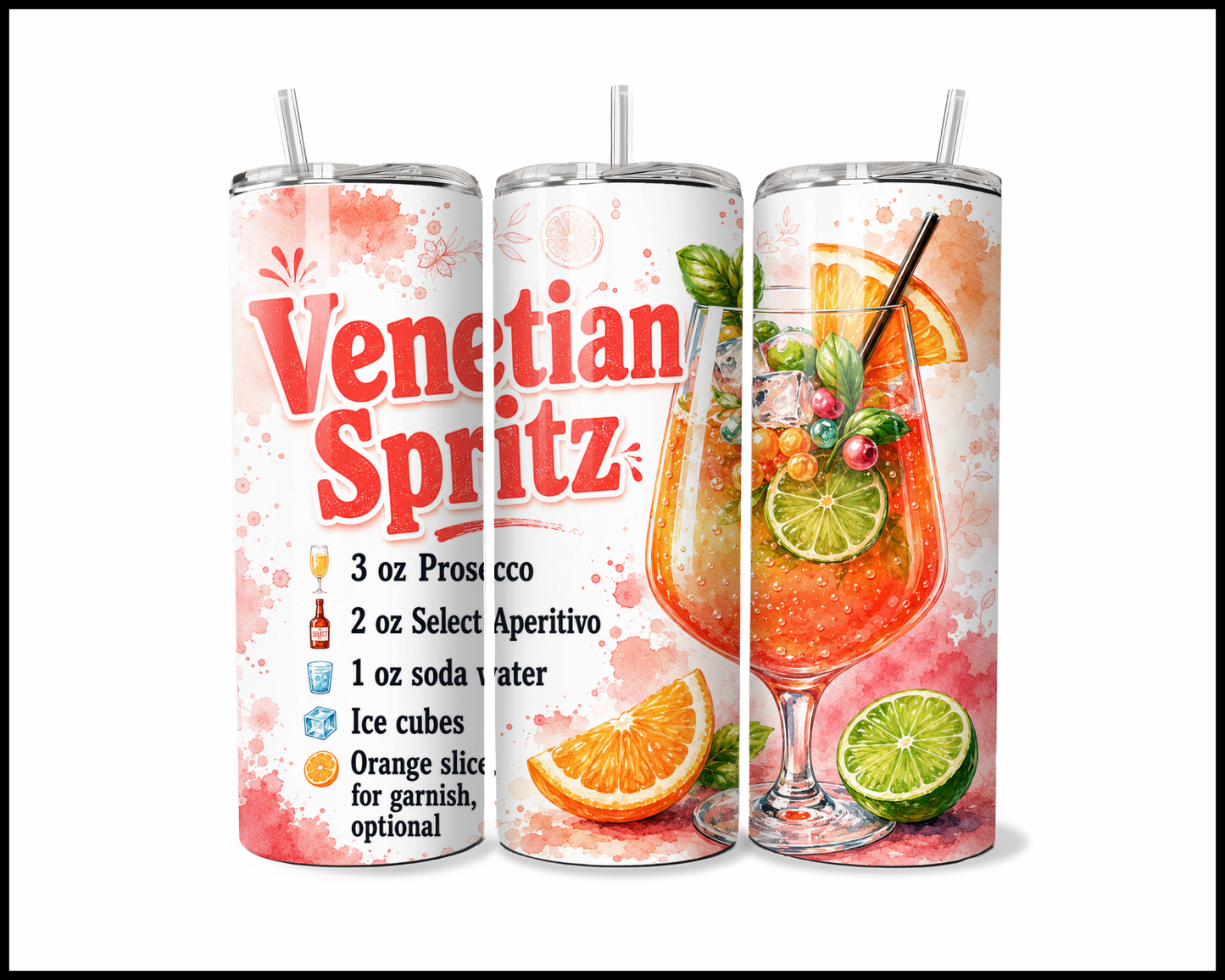 Happy Hour Recipes - Venetian Spritz Slushie Stainless Steel Tumbler (6006)