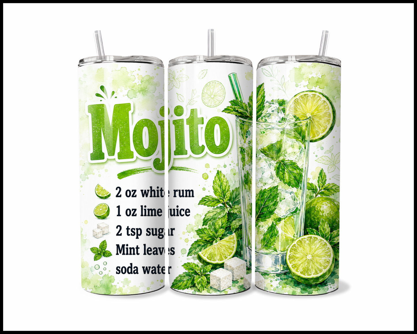 Happy Hour Recipes - Mojito Stainless Steel Tumbler (6018)