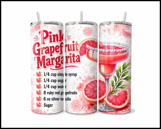Happy Hour Recipes - Pink Grapefruit Margarita Stainless Steel Tumbler (6019)