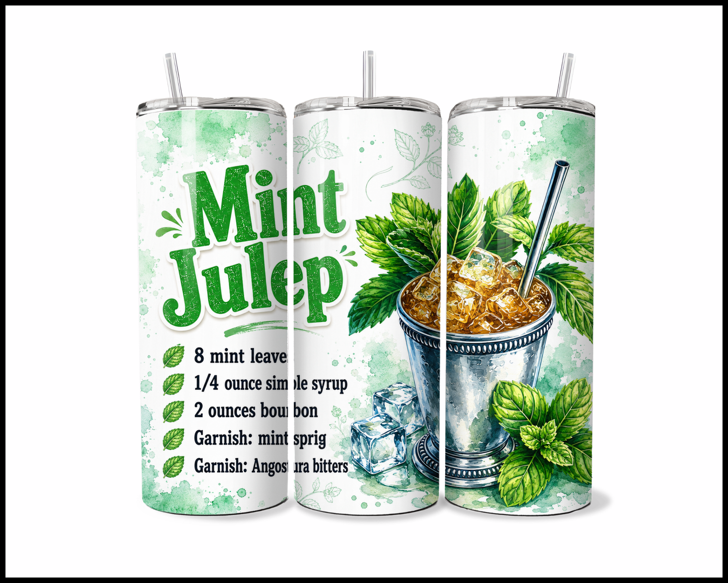 Happy Hour Recipes - Mint Julep Stainless Steel Tumbler (6022)
