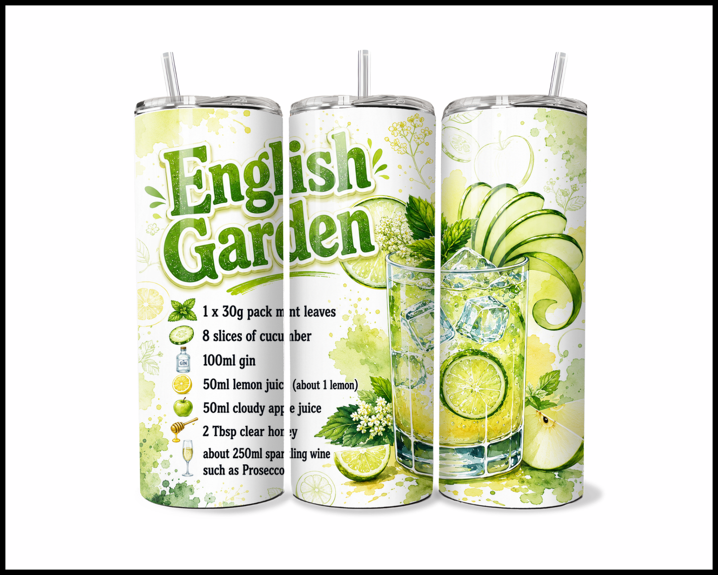 Happy Hour Recipes - English Garden Stainless Steel Tumbler (6023)