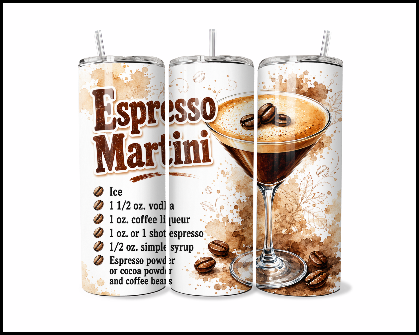 Happy Hour Recipes - Espresso Martini Stainless Steel Tumbler (6027)