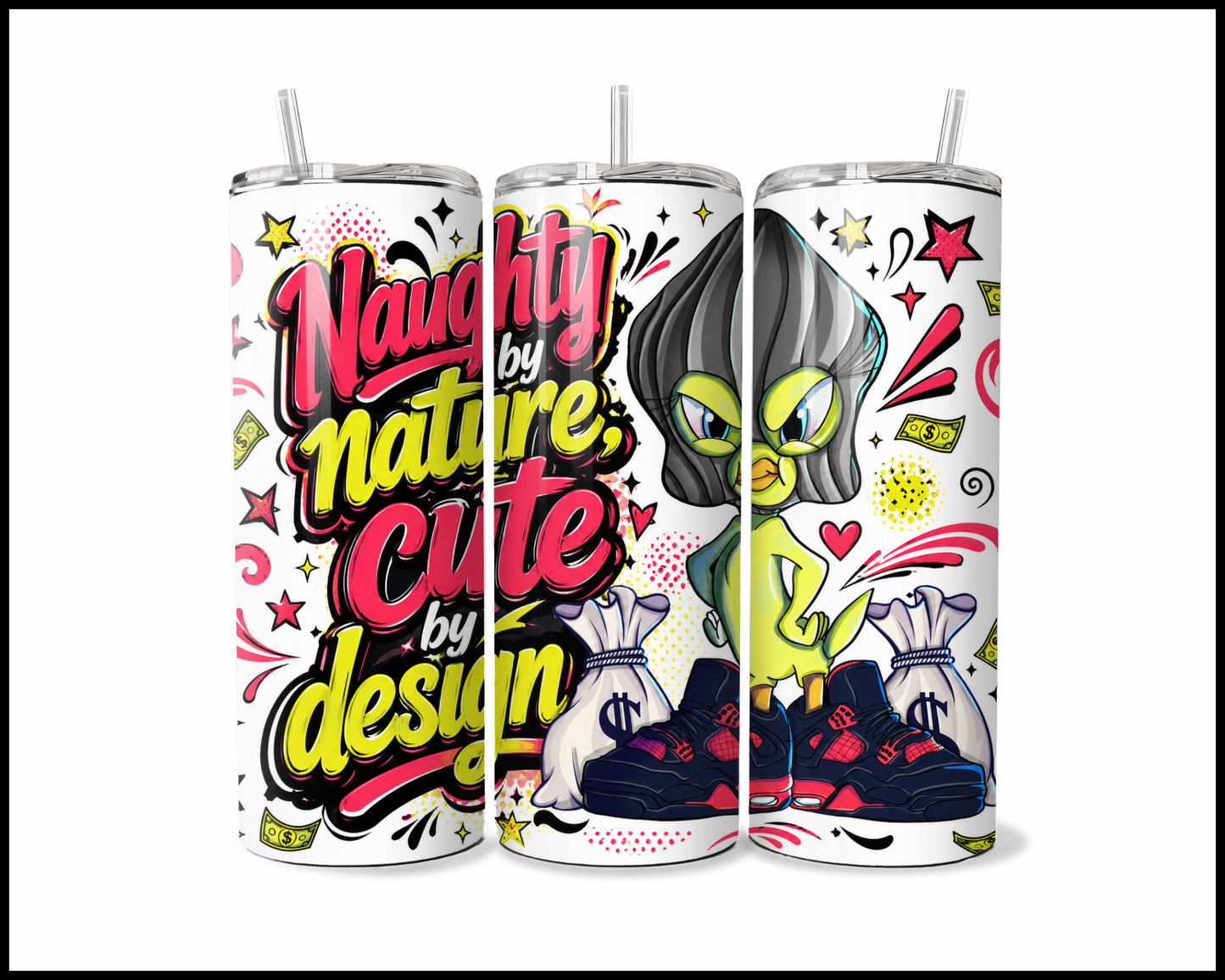 Naughty By Nature Cute By Design Stainless Steel Tumbler (6038)